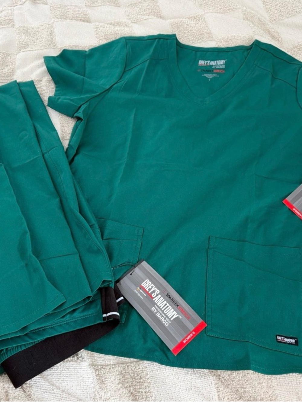 Grey's Anatomy V-Neck Scrub Top and Pants - Hunter Green